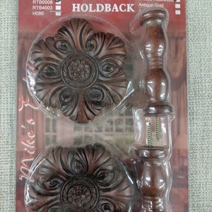 WOODEN CURTAIN AND DRAPERY HOLDBACK - 08 Rosewood